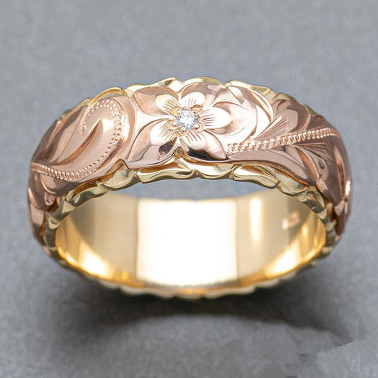 Exquisitely Carved Rose Ring