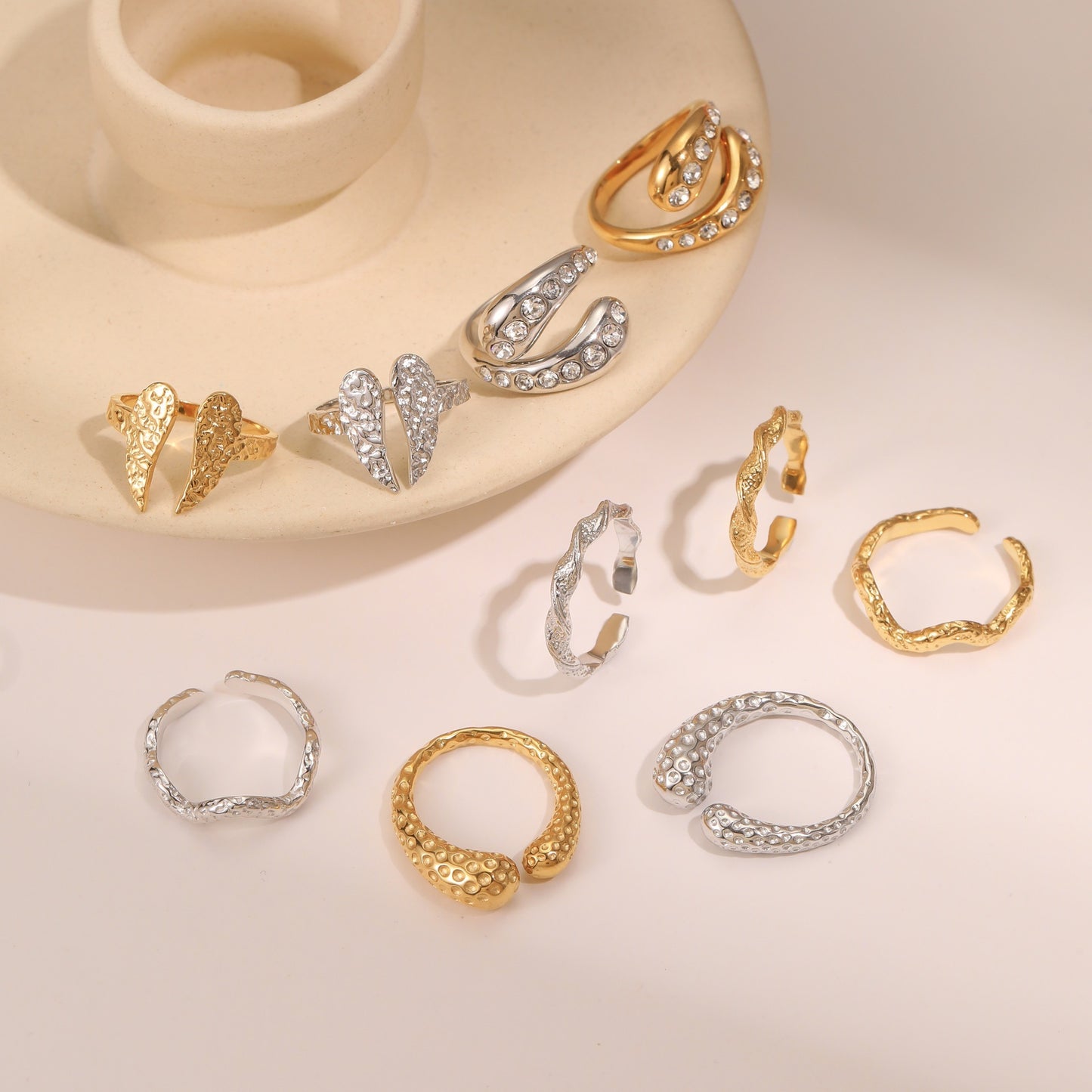 Geometric Hammer Open Ring