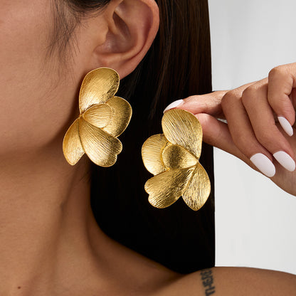 Liquid Metal Flower Earrings
