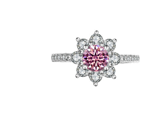 Flower Diamond Moissanite Ring