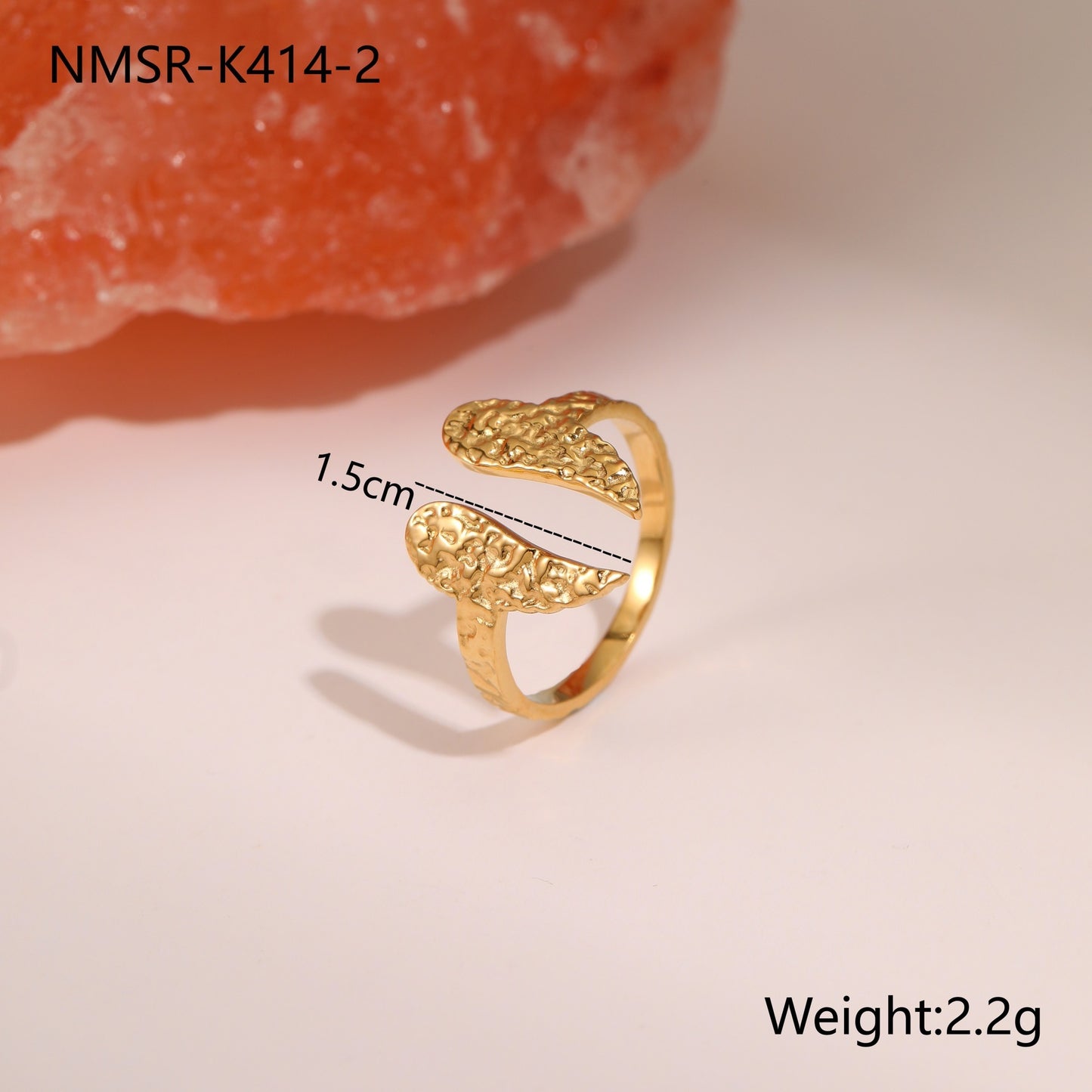 Geometric Hammer Open Ring
