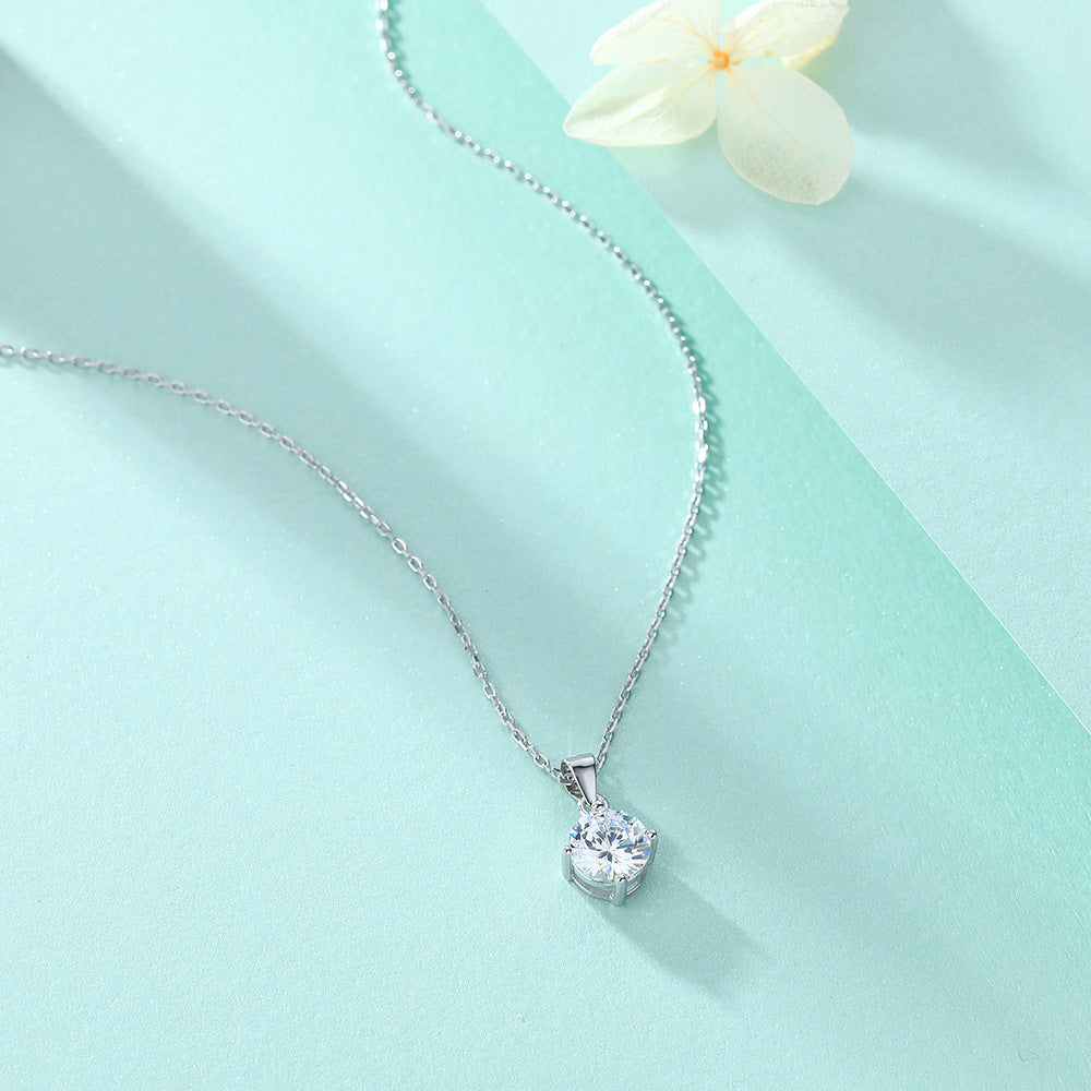 Elegant Silver Zircon Necklace