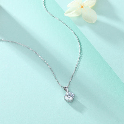 Elegant Silver Zircon Necklace