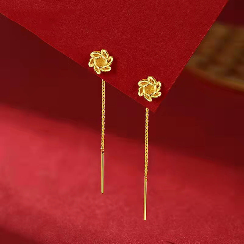 Clover Flower Tassel Earrings