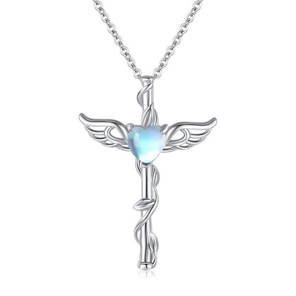 Heart Wings Moonstone Necklace