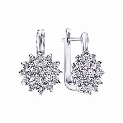 French Flower Zircon Earrings