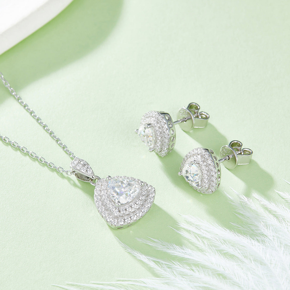 Elegant Moissanite Three-Piece Set