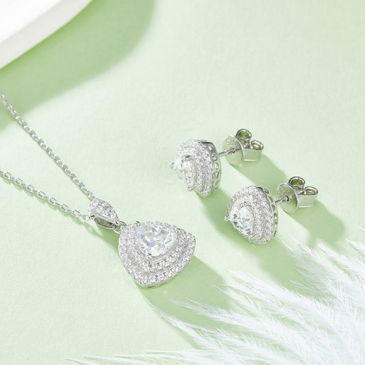 Elegant Moissanite Three-Piece Set