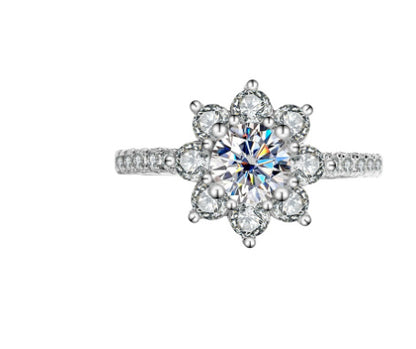 Flower Diamond Moissanite Ring