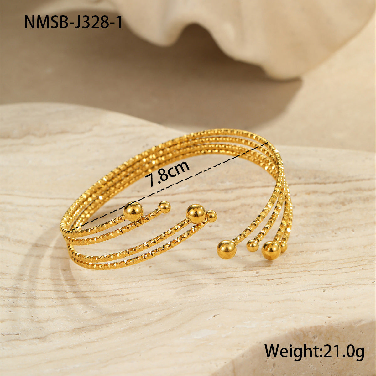 Elegant 18K Gold Plated Bracelet Ring