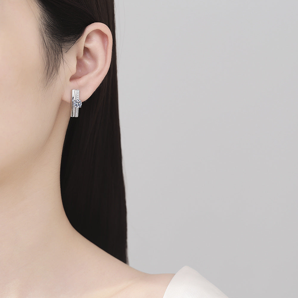Zircon Geometric Hoop Earrings