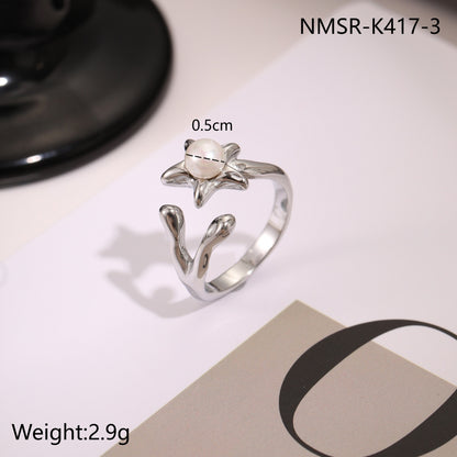 Geometric Open Titanium Ring