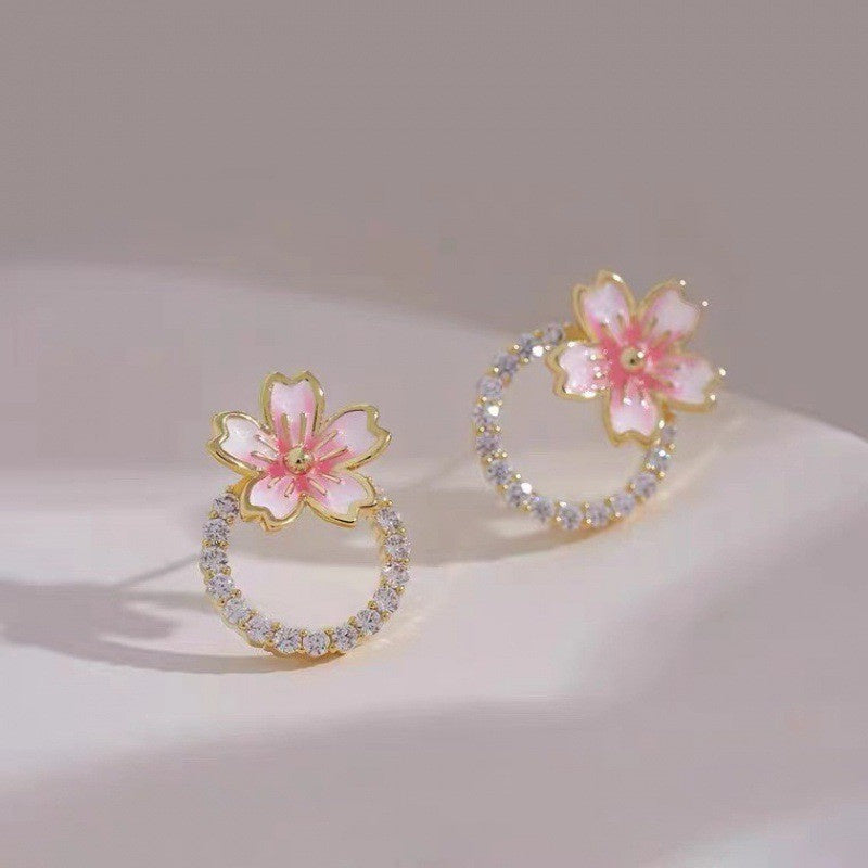 Sakura Hoop Retro Earrings