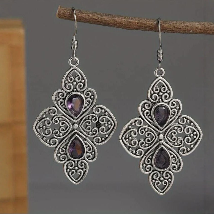 Elegant Silver Zircon Earrings