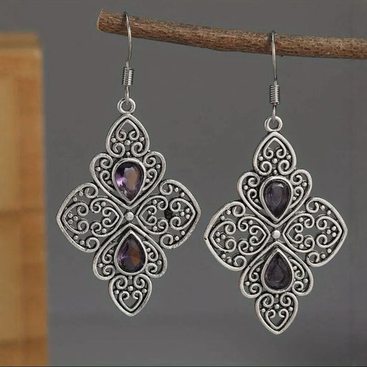 Elegant Silver Zircon Earrings
