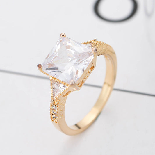 Luxury AAA Zircon Copper Ring