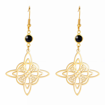 Black Crystal Knot Earrings