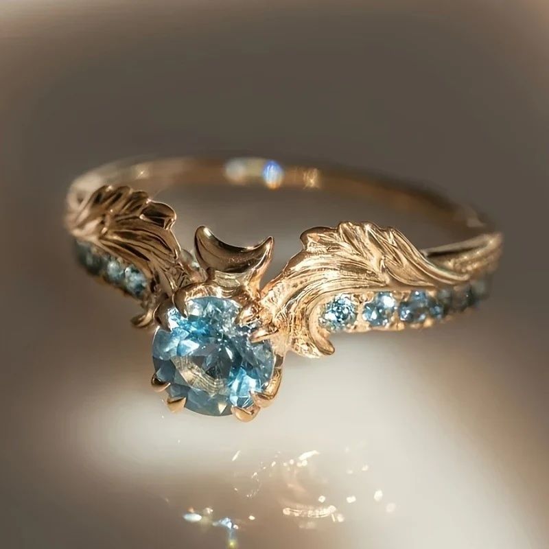 Elegant Zircon Wing Ring