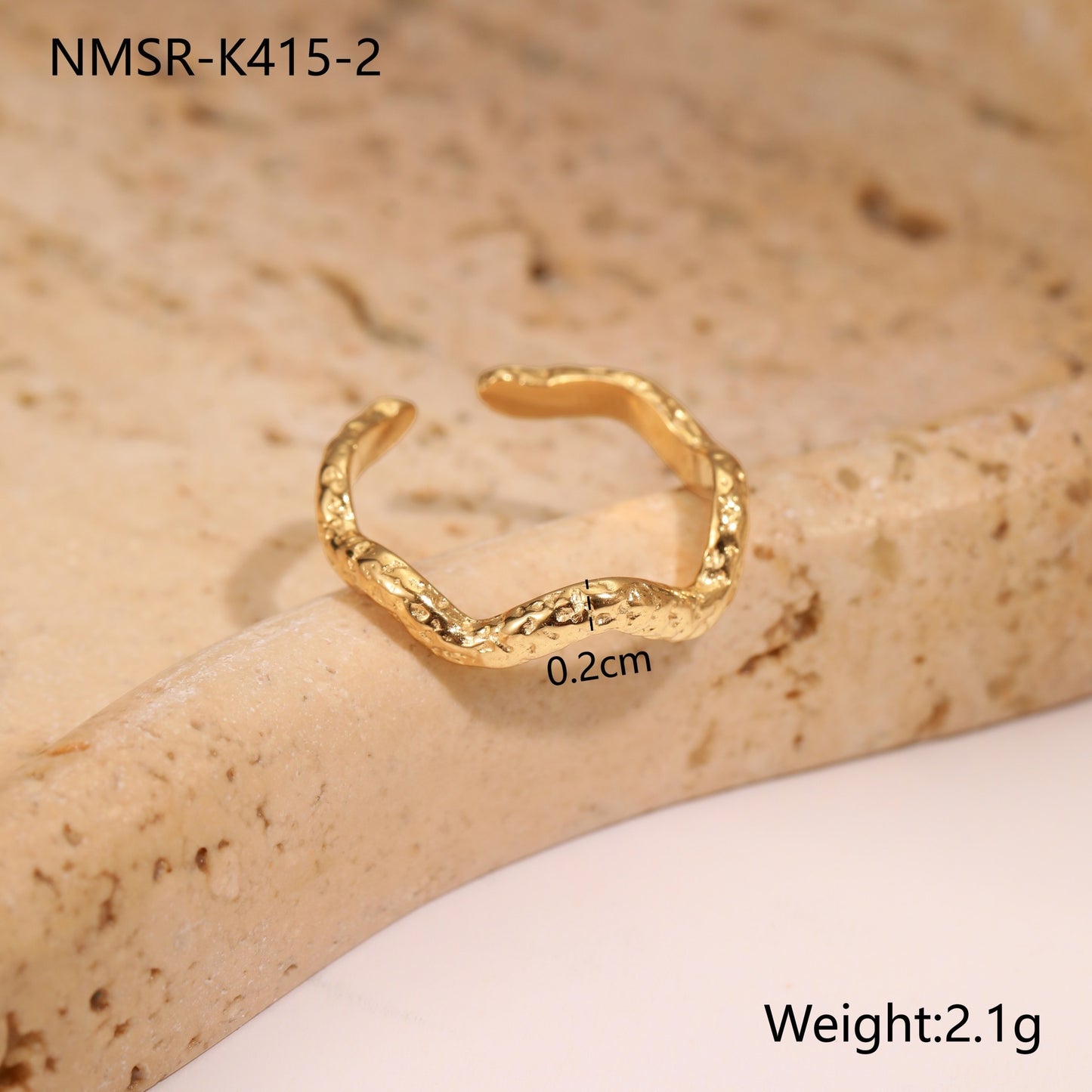 Geometric Hammer Open Ring