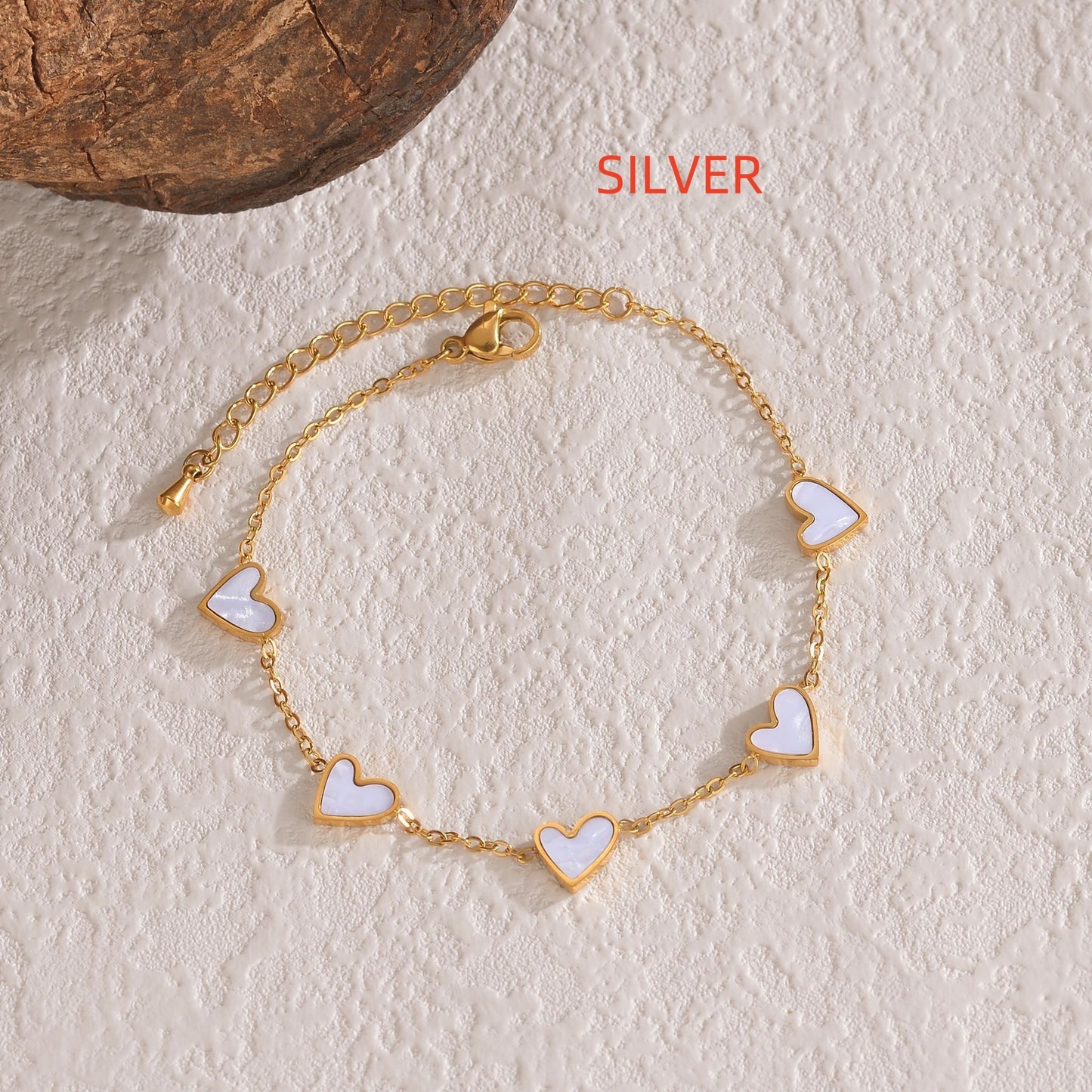 Stainless Steel Dripping Heart Bracelet