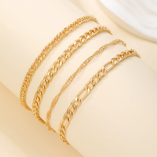 Retro Snake Chain Anklet Set
