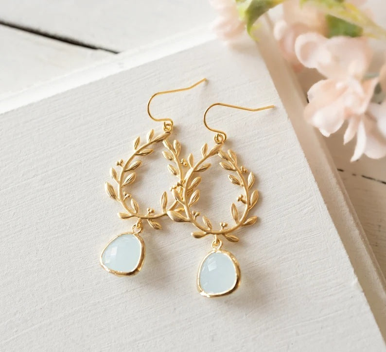 Emerald Wheat Earrings for Elegance
