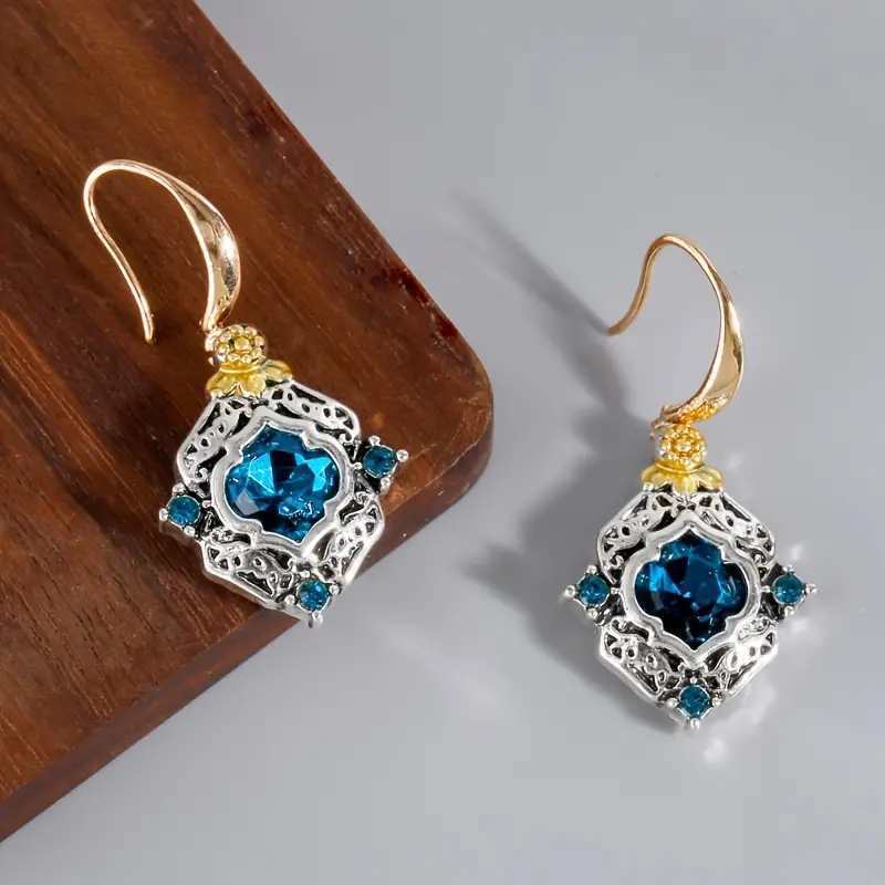 Vintage Sapphire Carved Earrings