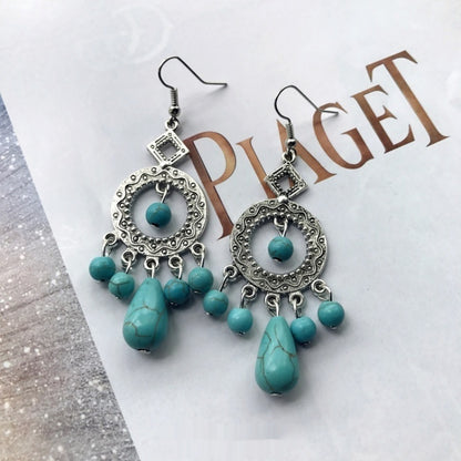 Retro Turquoise Elegance Earrings