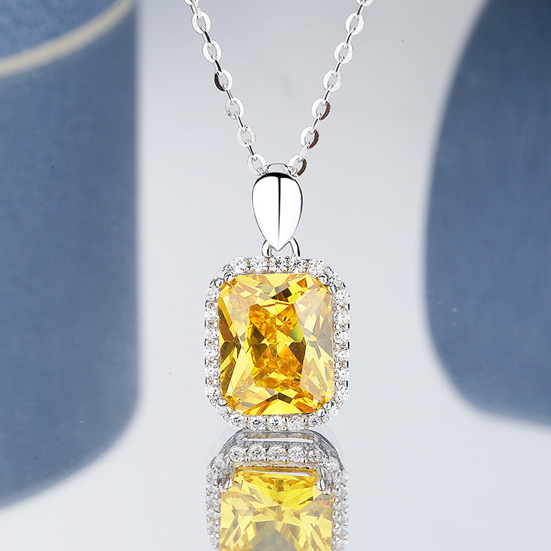 Elegant Yellow Diamond Necklace Set