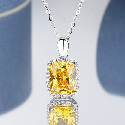 Elegant Yellow Diamond Necklace Set
