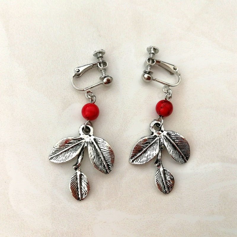 Elegant Leaf-shaped Earrings Set