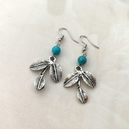 Elegant Leaf-shaped Earrings Set