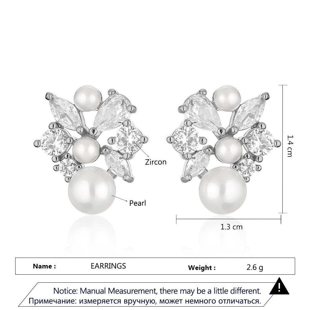 Elegant Diamond Pearl Earrings