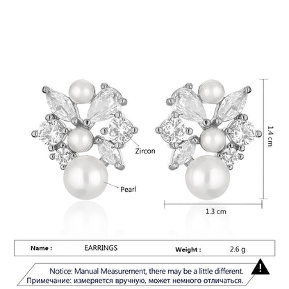 Elegant Diamond Pearl Earrings