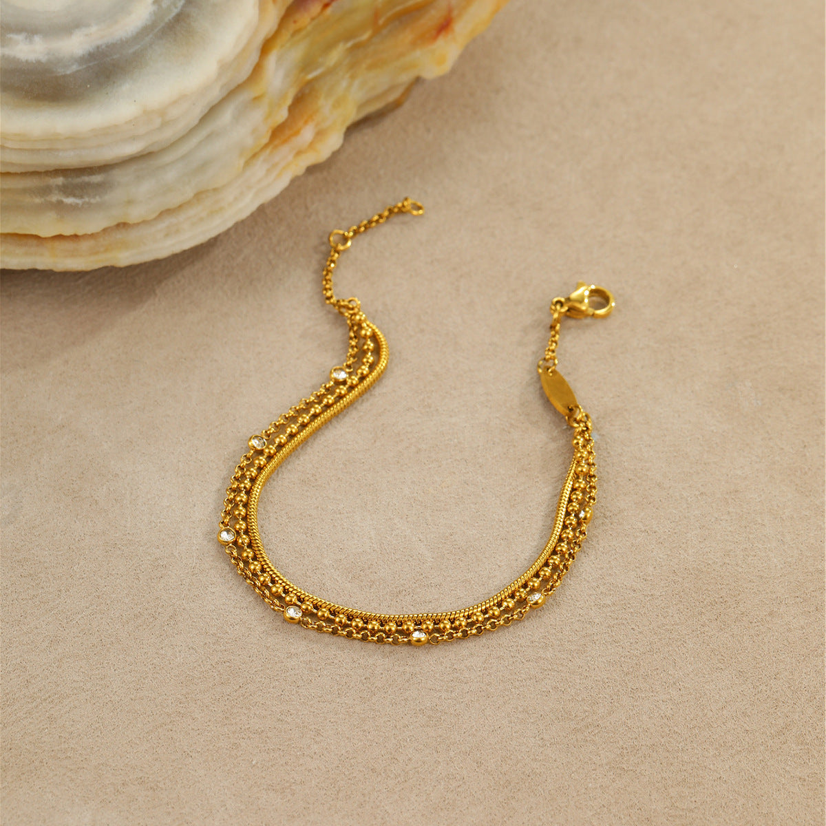 Elegant Zircon Inlaid Bracelet