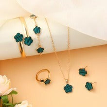Five-Leaf Flower Jewelry Set