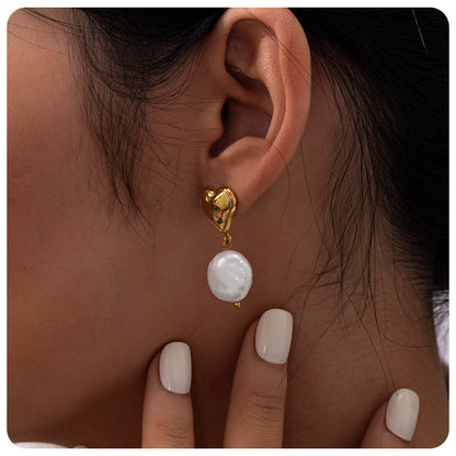 Heart Baroque Pearl Earrings