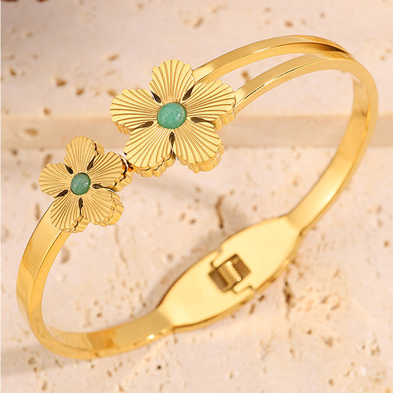 Personalized Flower Stainless Steel Bracelet