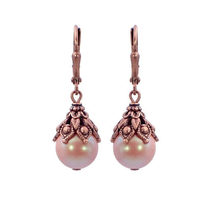 Vintage Pearl Inlaid Earrings