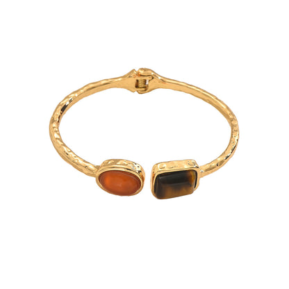 Geometric Inlaid Gem Bracelet