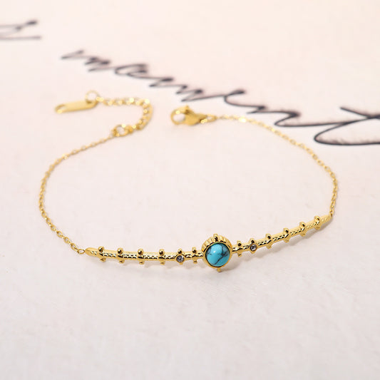 Elegant Gold Plated Turquoise Bracelet