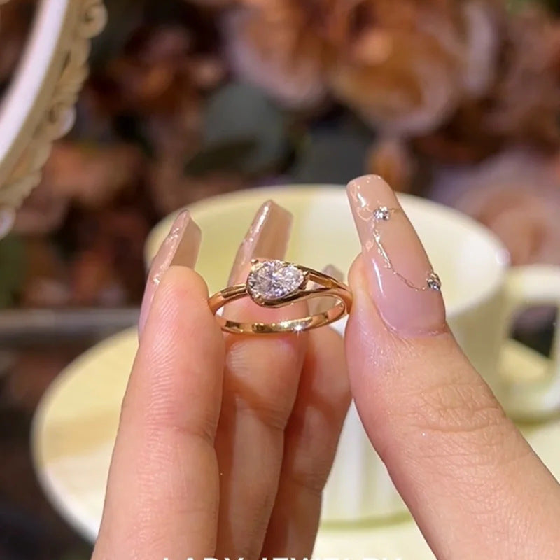 Zircon Brushed Open Ring
