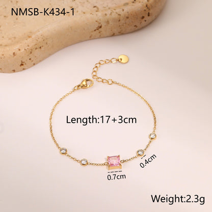 Elegant Zircon Titanium Steel Bracelet