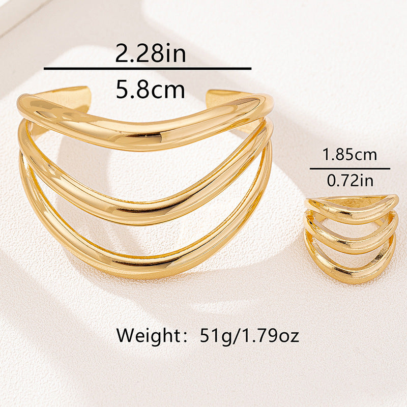 Personalized Retro Ring Bracelet Set