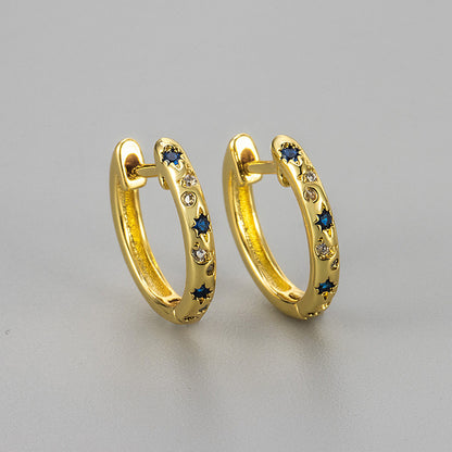 Elegant Blue Zircon Star Earrings