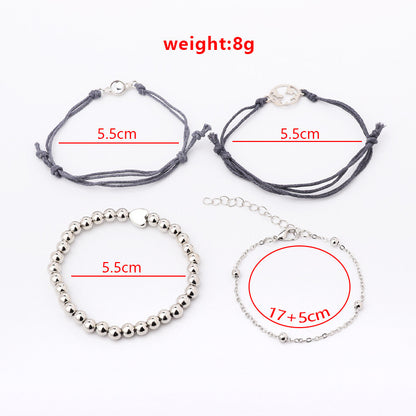 Map Opal Peach Heart Bracelet Set