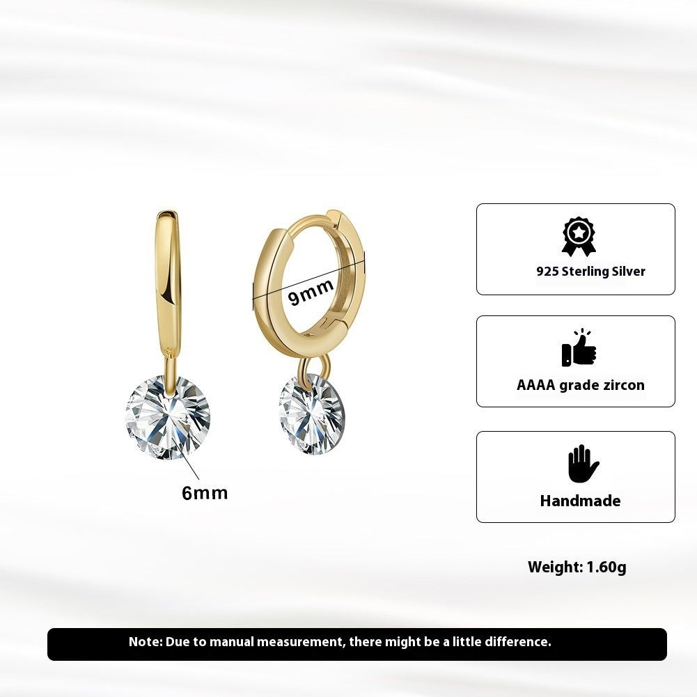 Elegant Sterling Silver Zircon Earrings
