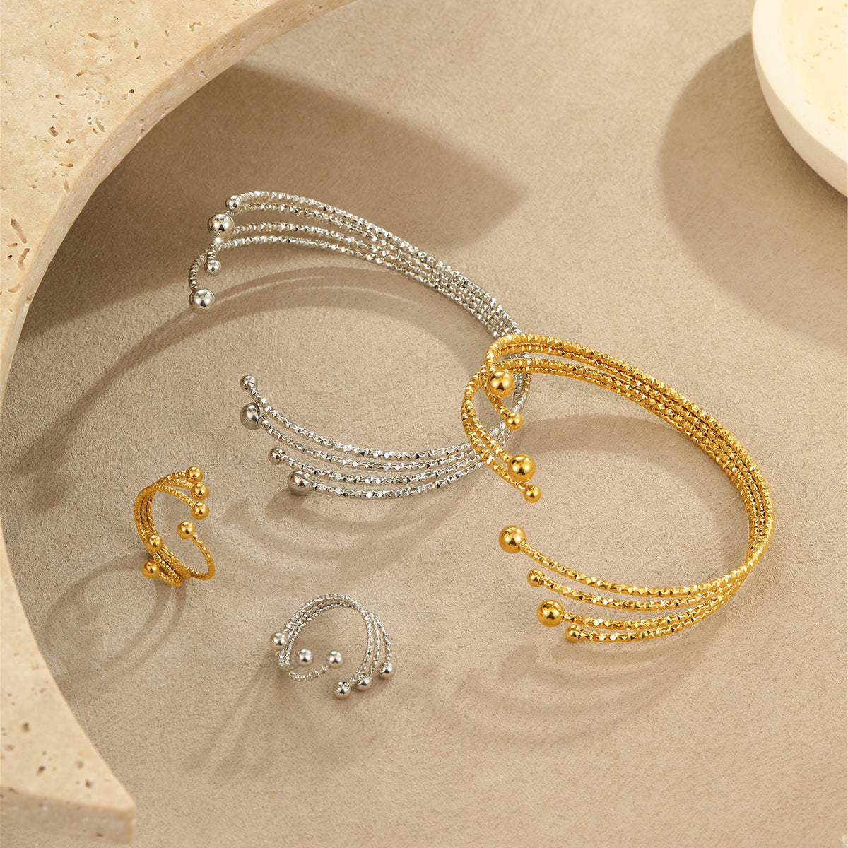 Elegant 18K Gold Plated Bracelet Ring
