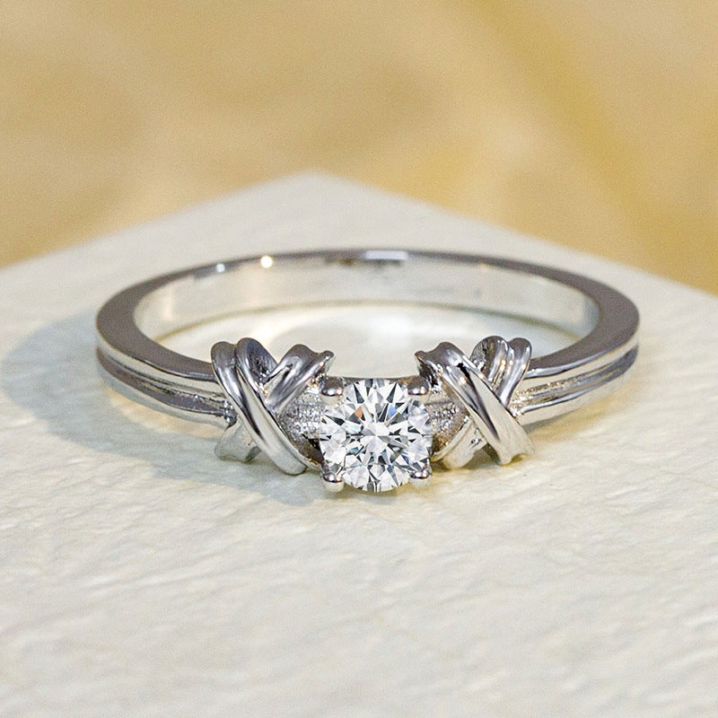 Elegant Zircon Geometric Ring