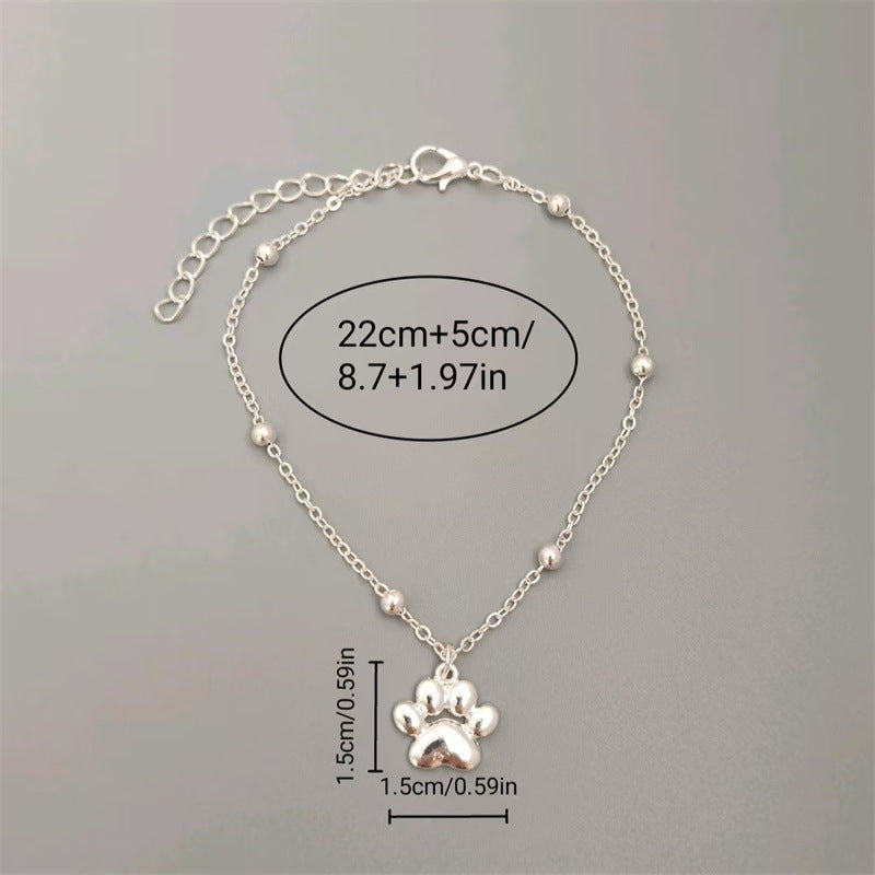 Bohemian Paw Print Anklet